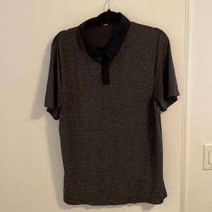 Mens lululemon Precision Polo Shirt Dark Grey Black Size Medium
